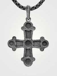 Shipwreck Cross Amulet  In Sterling Silver With 18k Yellow Gold, 44mm