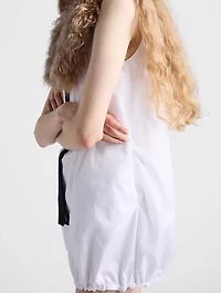 Reversible Cotton Jersey And Re-nylon Mini-dress