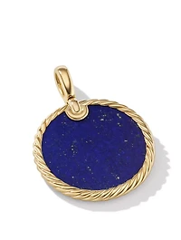 Dy Elements® Disc Pendant In 18k Yellow Gold With Lapis