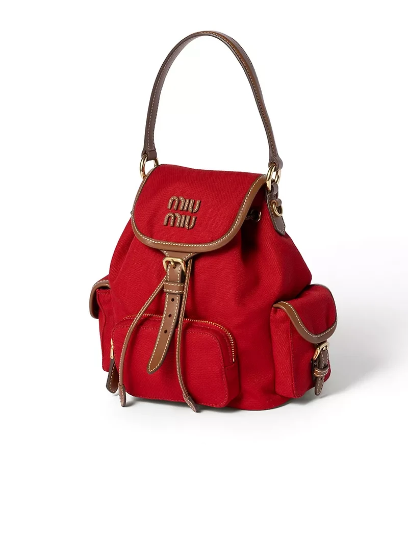 Canvas And Leather Backpack