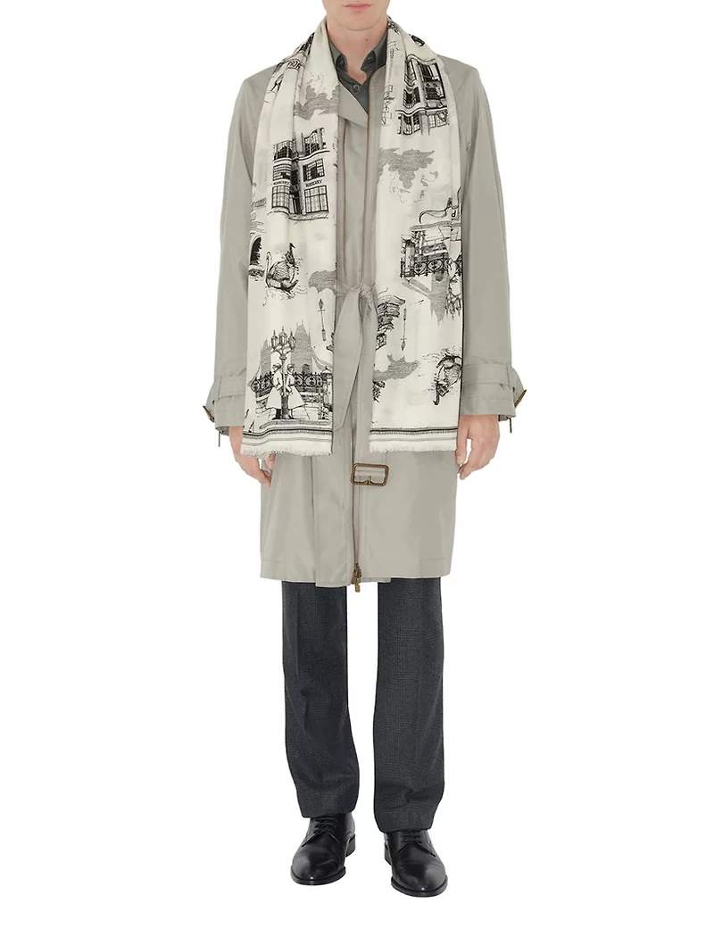 London Landmarks Wool Silk Scarf