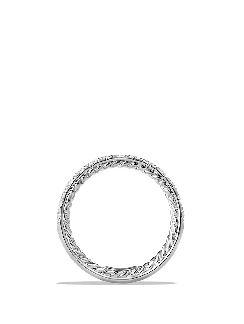 Dy Eden Partway Band Ring Platinum With Diamonds