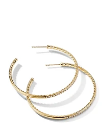 Pavé Hoop Earrings In 18k Yellow Gold With Diamonds