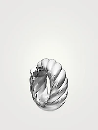 Sculpted Cable Hoop Earrings In Sterling Silver
