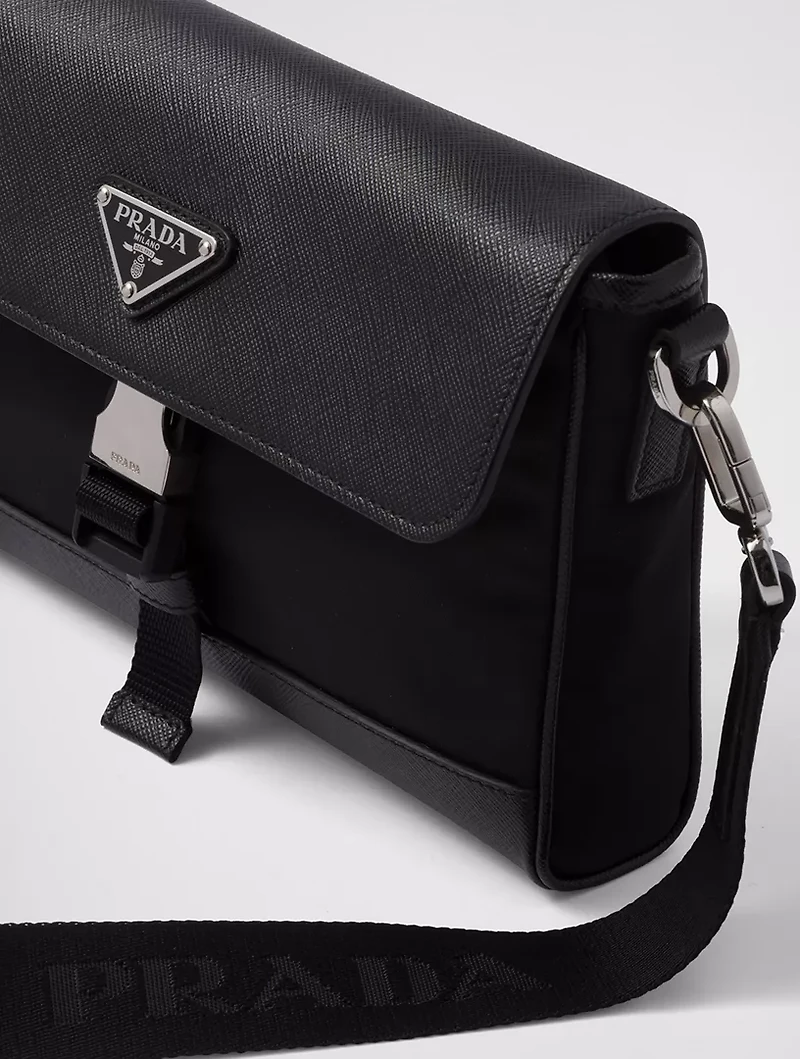 Re-nylon And Saffiano Shoulder Bag