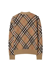 Check Wool Mohair Blend Cardigan