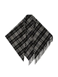 Check Wool Cashmere Cape