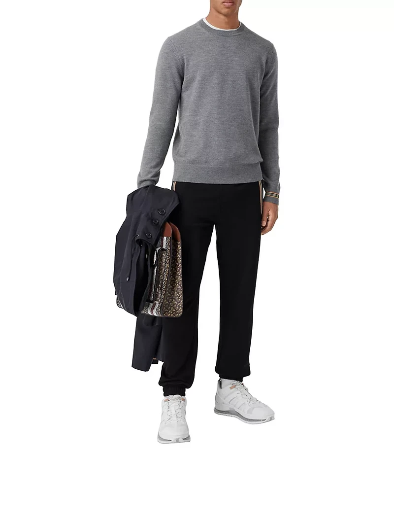 Icon Stripe Trim Wool Sweater
