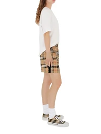 Check Stretch Cotton Shorts