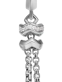 Zig Zag Stax™ Chain Drop Earrings In Sterling Silver With Diamonds, 66mm