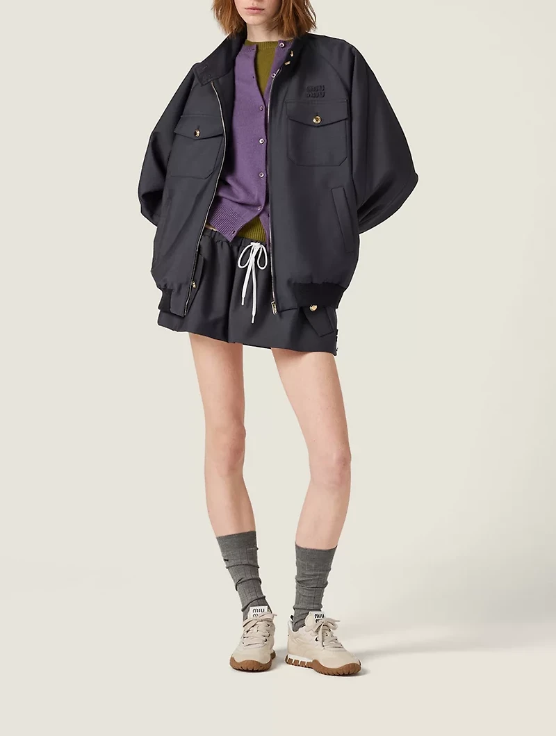 Bonded Kid Mohair And Jersey Blouson Jacket