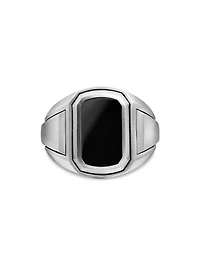 Streamline® Signet Ring Sterling Silver With Black Onyx, 18.5mm
