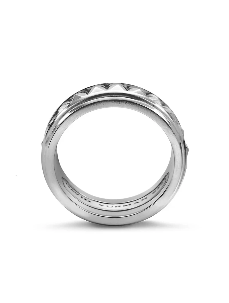 Pyramid Band Ring Sterling Silver, 8mm