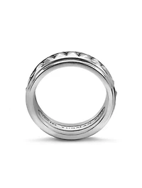 Pyramid Band Ring Sterling Silver, 8mm