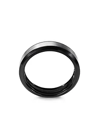 Beveled Band Ring Black Titanium With Grey Titanium, 6mm