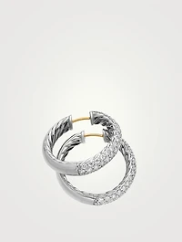 Dy Mercer® Hoop Earrings In Sterling Silver With Diamonds, 25.4mm
