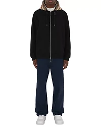 Check Hood Cotton Zip Hoodie