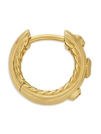 Modern Renaissance Huggie Hoop Earrings In 18k Yellow Gold With Diamonds, 12.3mm