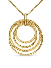 Crossover Trio Pendant Necklace In 18k Yellow Gold With Diamonds