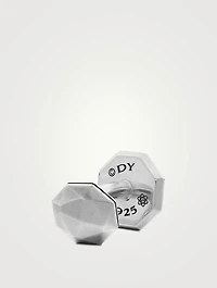 Meteorite Faceted Round Cufflinks In Sterling Silver, 16mm