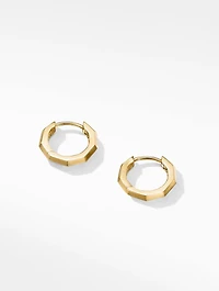Stax Faceted Huggie Hoop Earrings In 18k Yellow Gold