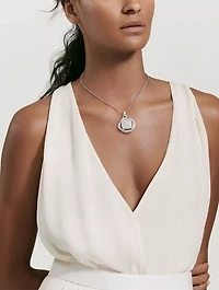 Infinity Pendant In Sterling Silver With Pavé Diamonds