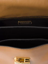 Prada Soft Sound Small Leather Shoulder Bag With Charms