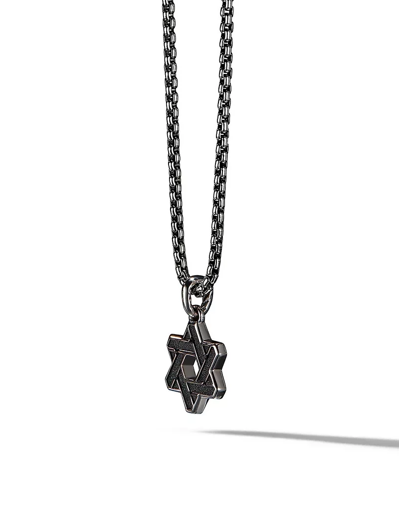 Cable Star Of David Amulet In Sterling Silver
