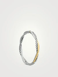 Infinity Hoop Earrings In Sterling Silver With 14k Yellow Gold, 42mm