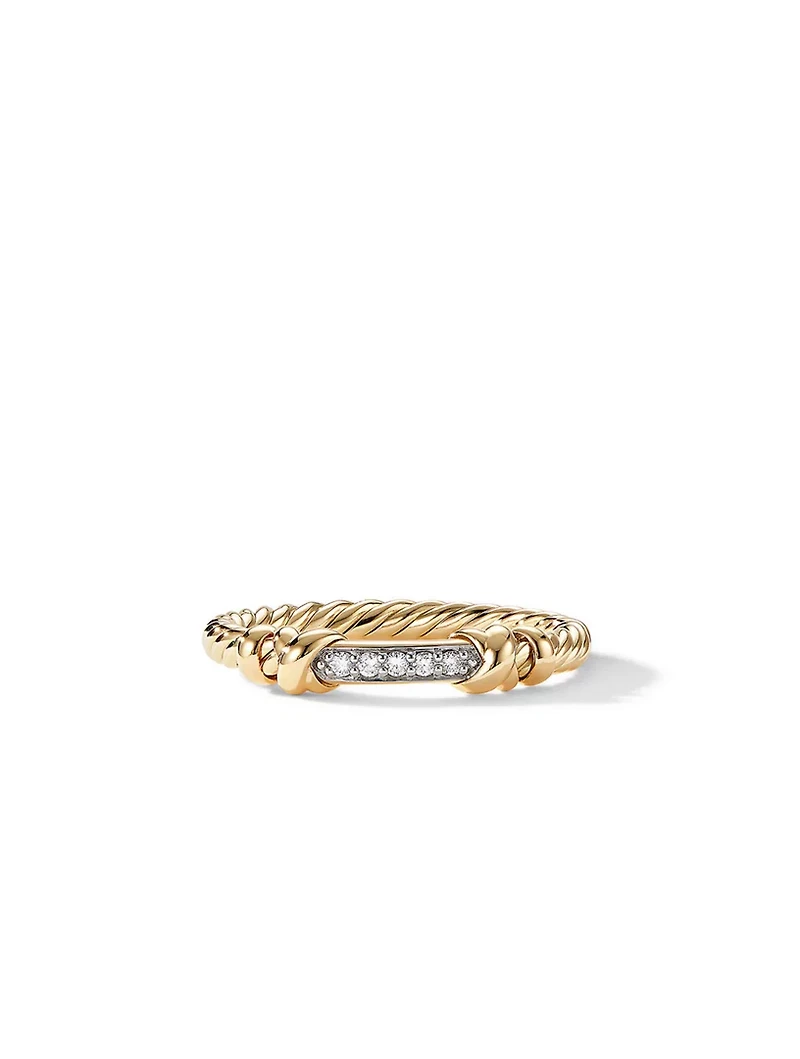 Petite Helena Wrap Ring 18k Yellow Gold With Pavé Diamonds
