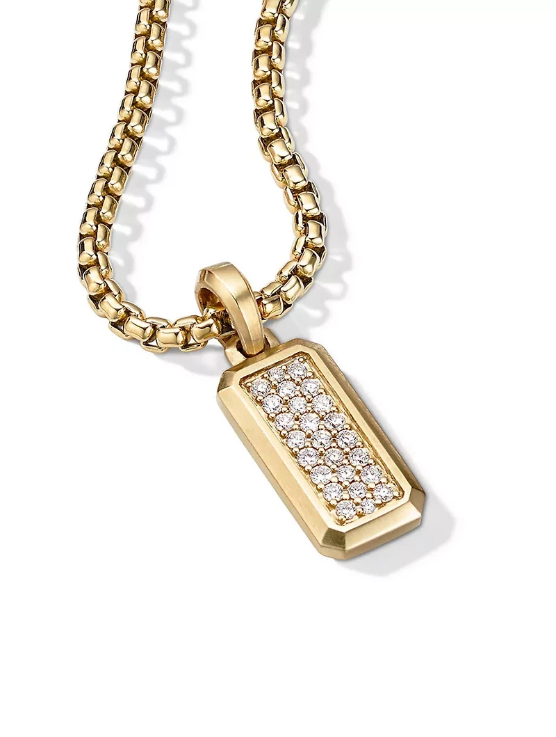 Streamline® Amulet In 18k Yellow Gold With Pavé Diamonds