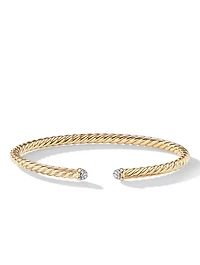 Cablespira® Bracelet 18k Yellow Gold With Pavé Diamonds