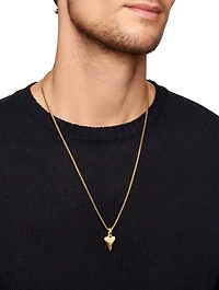 Shark Tooth Amulet In 18k Yellow Gold, 24.4mm