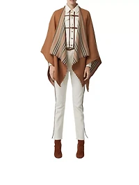 Icon Stripe Wool Reversible Cape