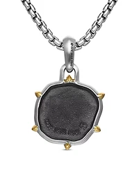 Aries Amulet In Sterling Silver With 18k Yellow Gold, 33mm