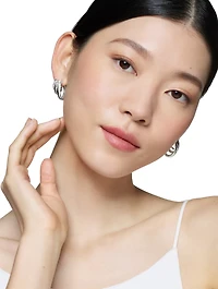 Dy Mercer® Three Row Hoop Earrings In Sterling Silver With Diamonds, 21mm