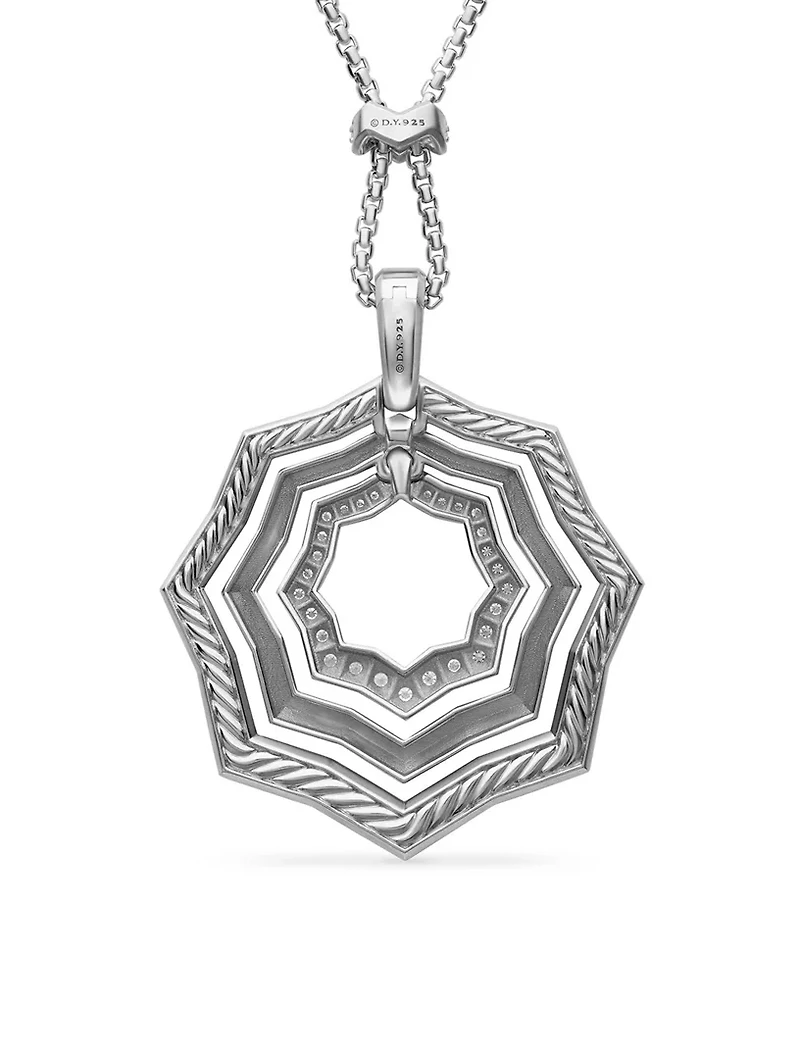 Zig Zag Stax™ Pendant Necklace In Sterling Silver With Diamonds