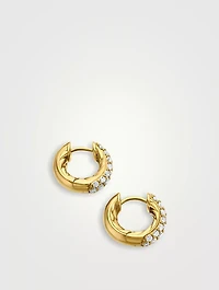Dy Mercer® Micro Hoop Earrings In 18k Yellow Gold With Diamonds, 13.5mm
