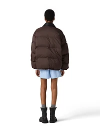 Technical Pongé Cropped Down Jacket