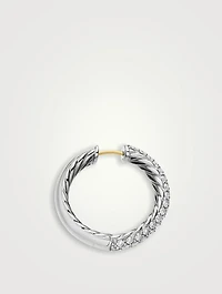 Dy Mercer® Hoop Earrings In Sterling Silver With Diamonds, 25.4mm
