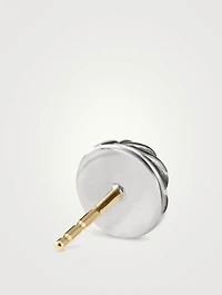 Sculpted Cable Stud Earrings In Sterling Silver, 8mm