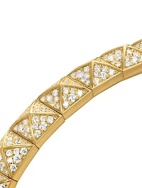 Pyramid Bangle Bracelet 18k Yellow Gold With Diamonds, 6.5mm