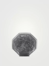 Meteorite Faceted Round Cufflinks In Sterling Silver, 16mm