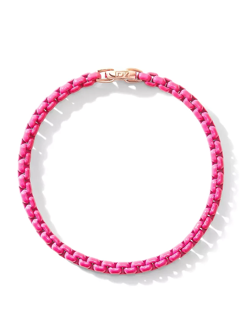 Dy Bel Aire Chain Bracelet Hot Pink With 14k Rose Gold Accent