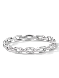 Stax Chain Link Bracelet 18k White Gold With Pavé Diamonds