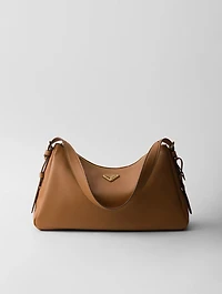 Prada Aimée Large Leather Shoulder Bag