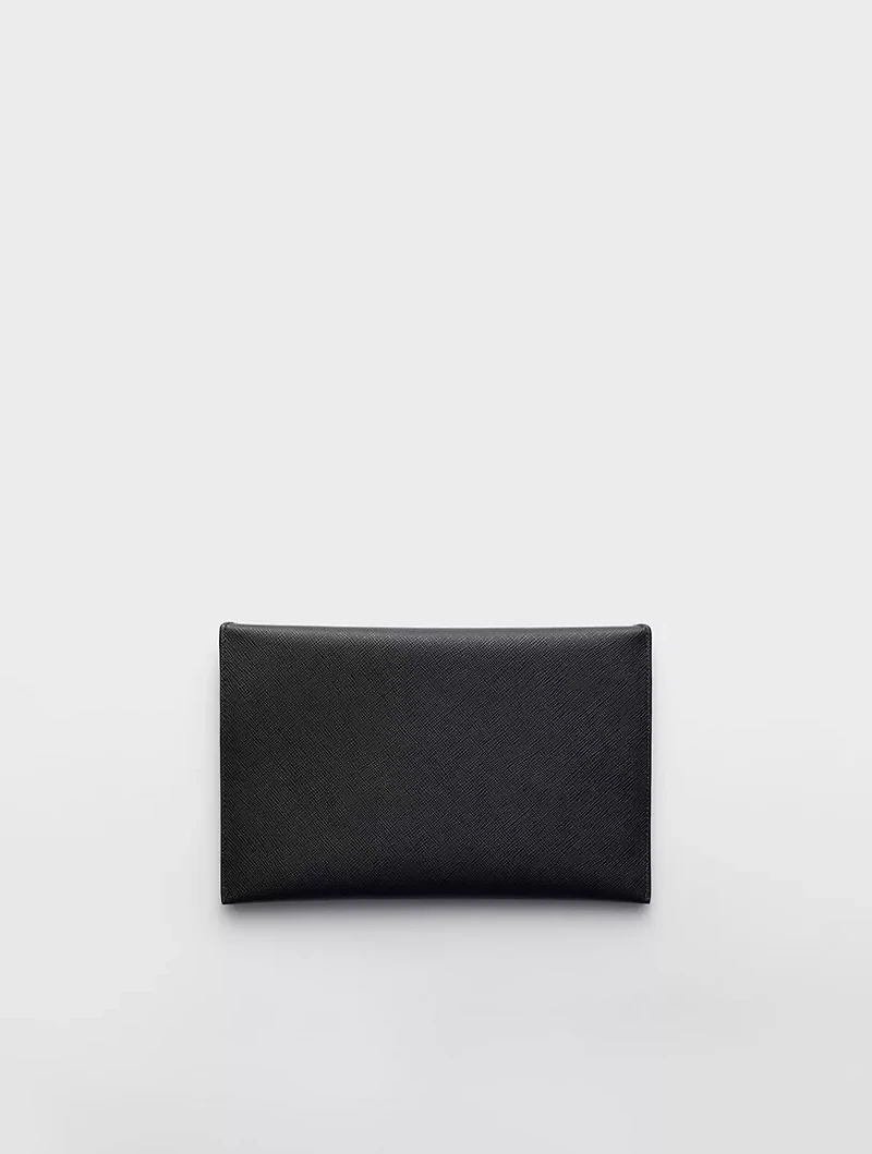 Saffiano Leather Envelope Clutch