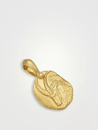 Capricorn Amulet In 18k Yellow Gold, 27mm