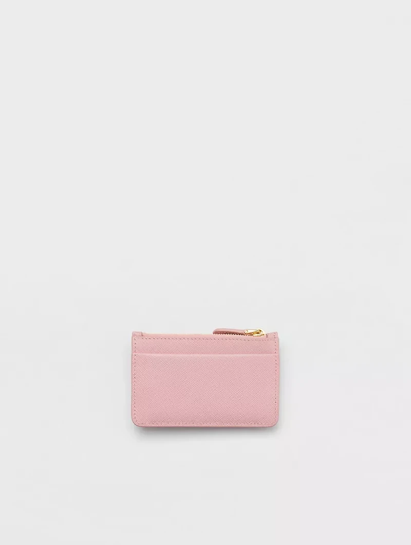 Saffiano And Smooth Leather Card Holder