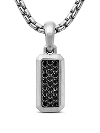 Streamline® Amulet In Sterling Silver With Black Diamonds, 17mm